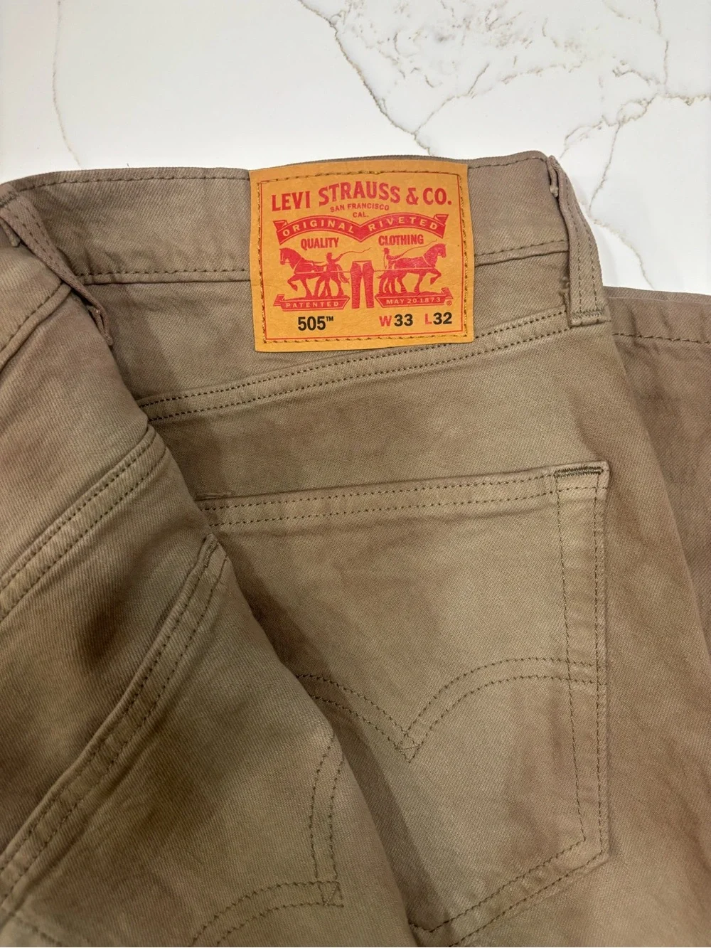 Levi's Men's Khaki Chino Pants in Olive-Tan